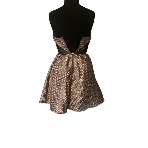 Astr Glam Whimsigoth Bronze and Black Cocktail Party Homecoming Mini Dress XS - Picture 3 of 4